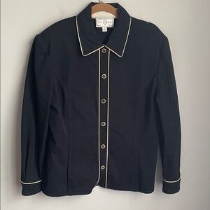 St. John Sport Black Snap Front Jacket Size Large